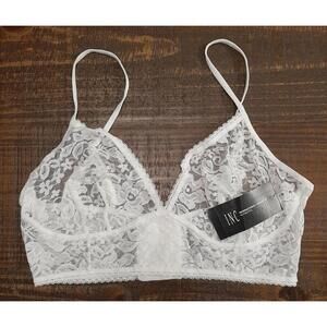 NEW Womens I.N.C. International Concepts Intimates Lace Bralette Sz Small White